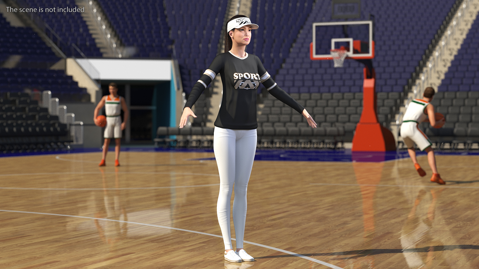 Asian Woman in Sportswear Rigged 3D
