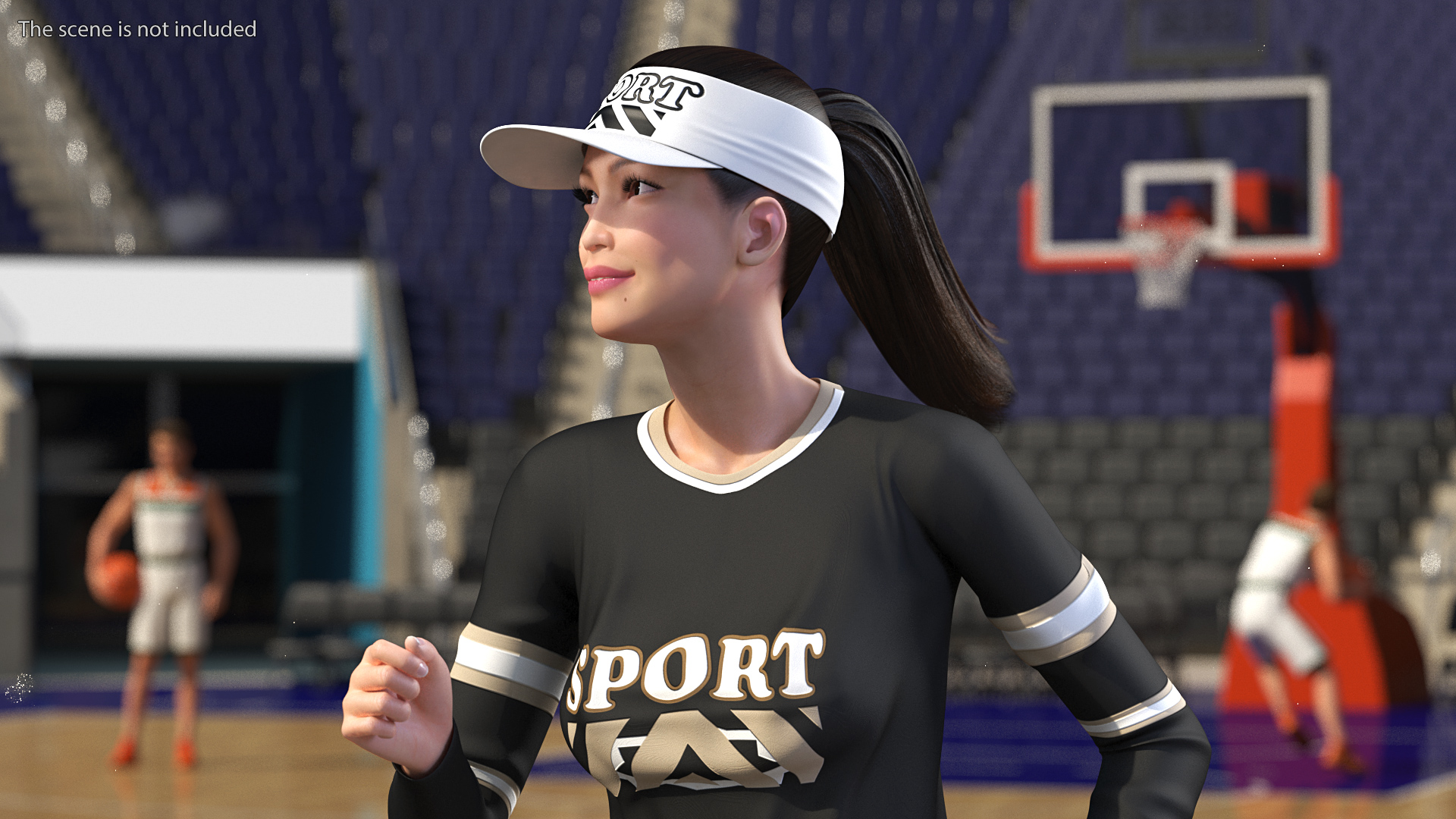 Asian Woman in Sportswear Rigged 3D