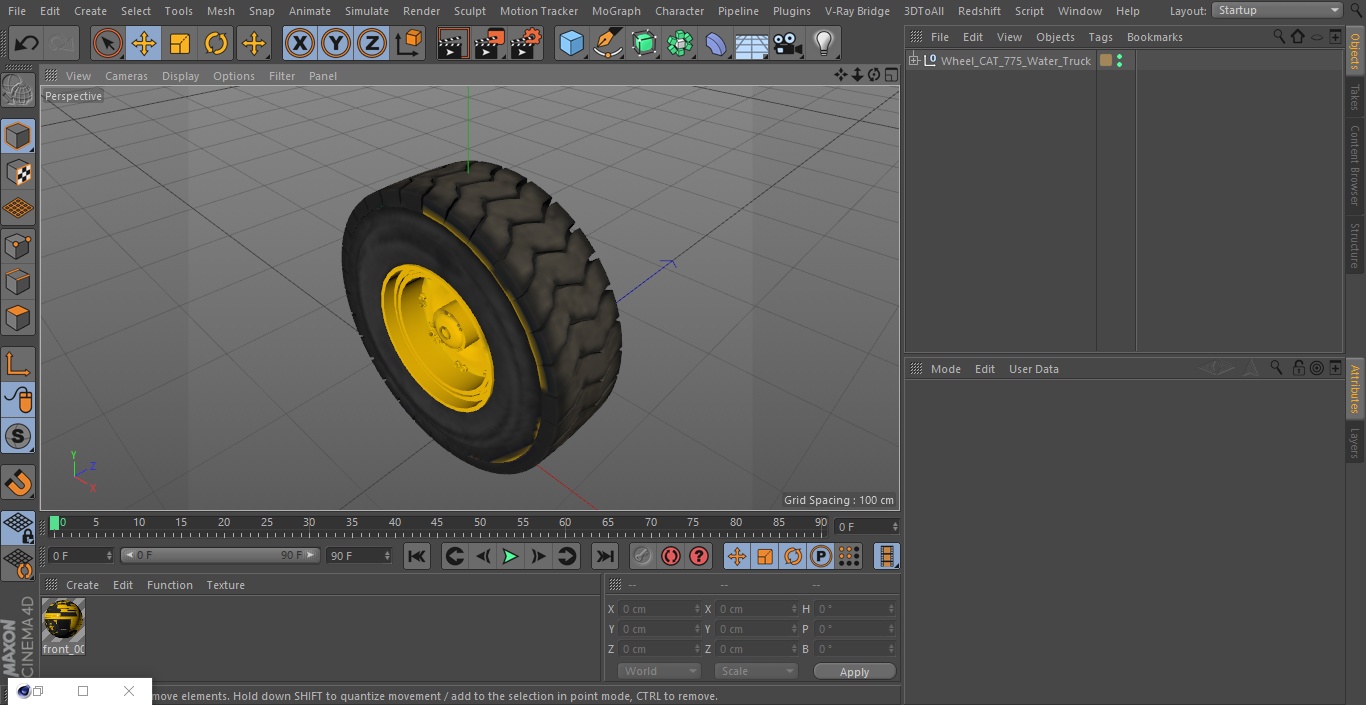 3D model Wheel CAT 775 Water Truck