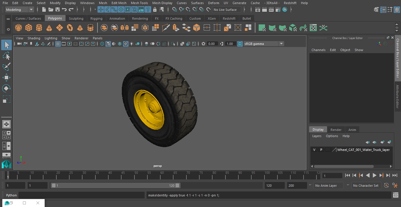 3D model Wheel CAT 775 Water Truck