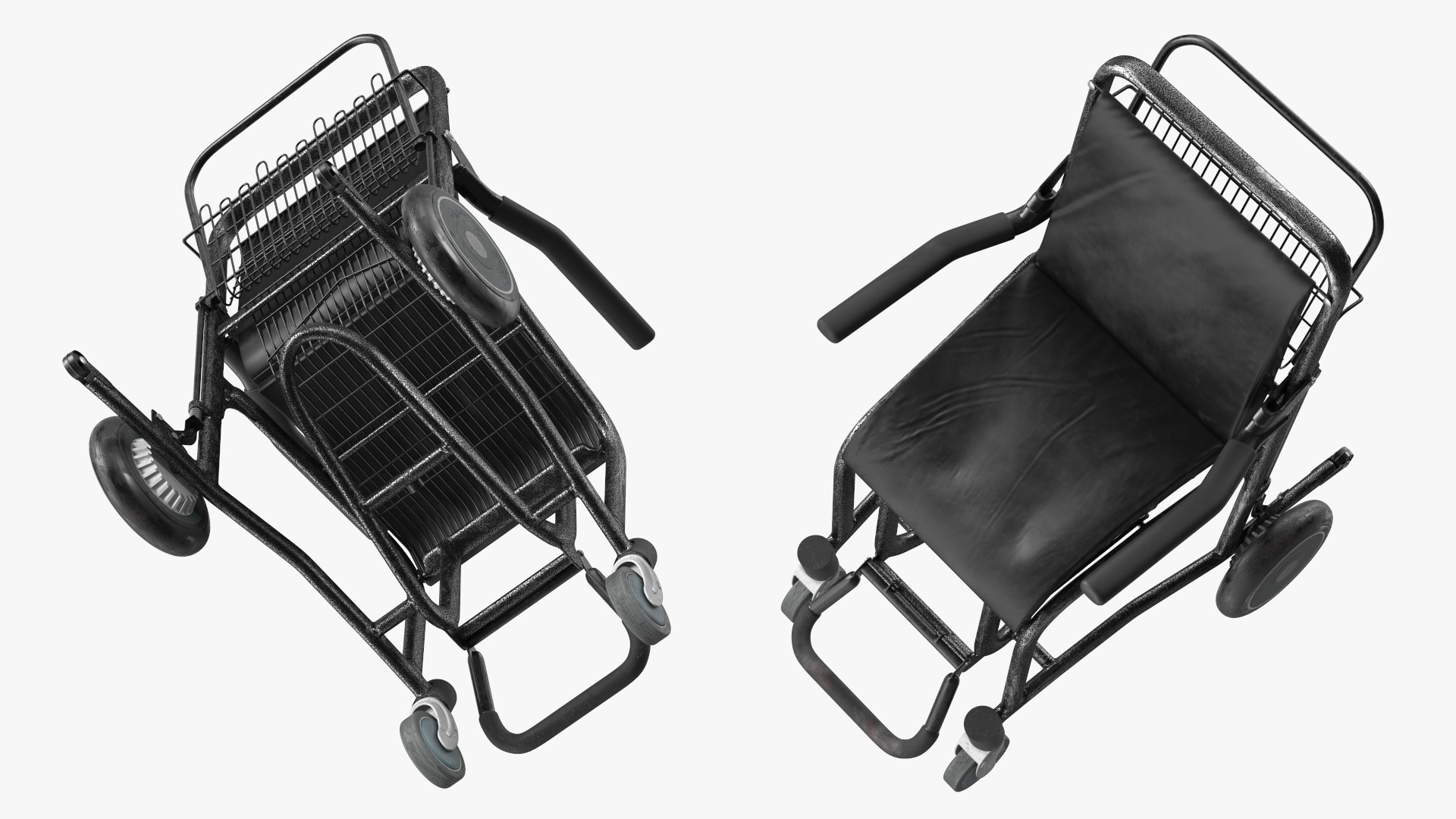 3D Airport Wheelchair Black Old model