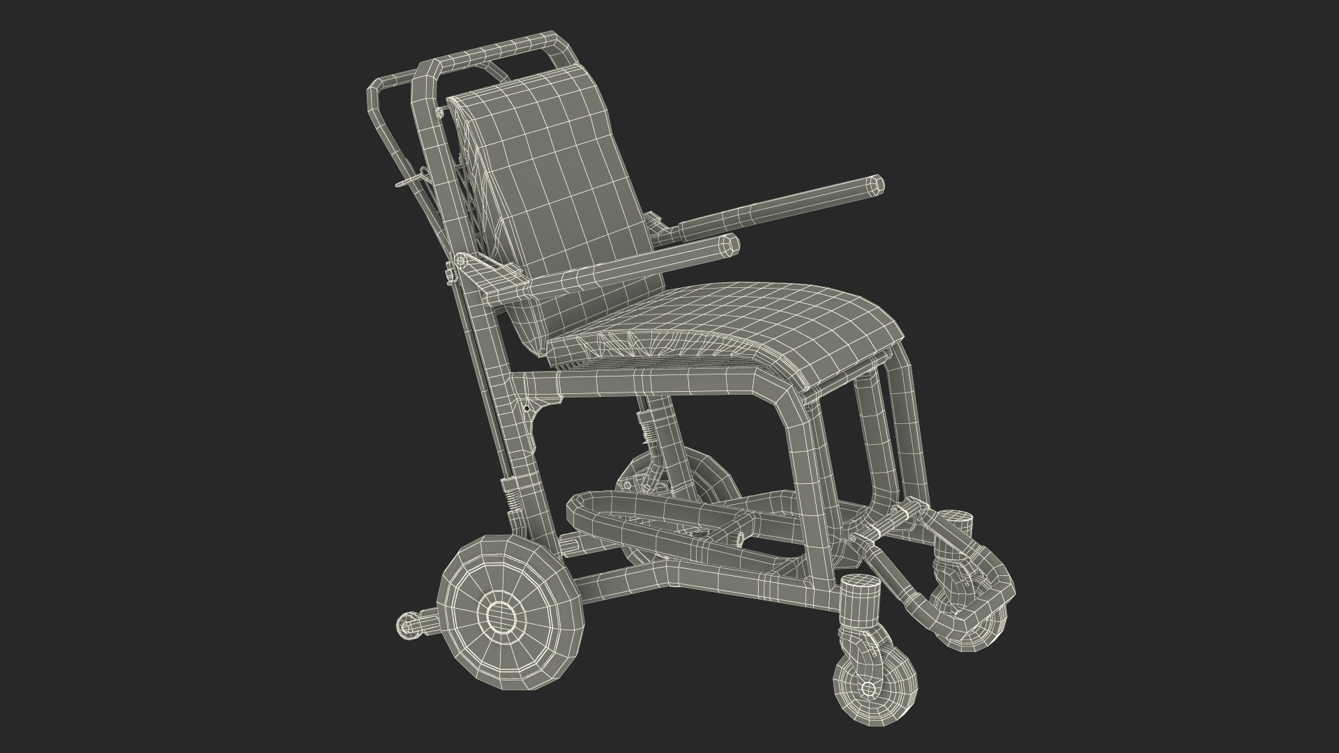 3D Airport Wheelchair Black Old model