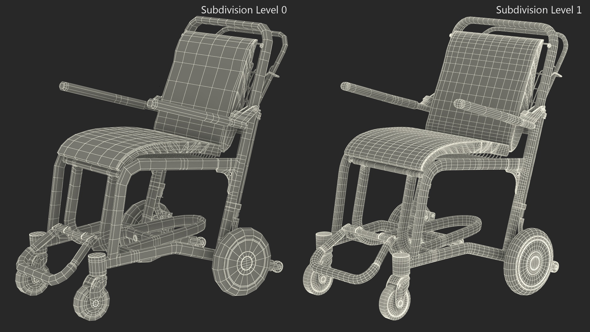 3D Airport Wheelchair Black Old model