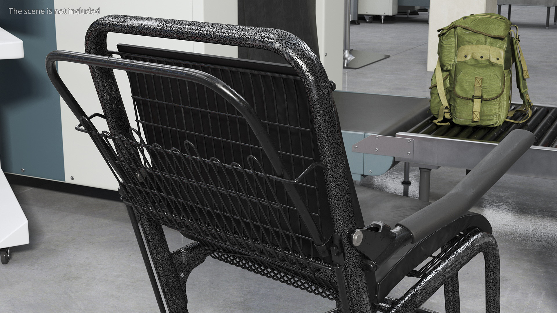 3D Airport Wheelchair Black Old model