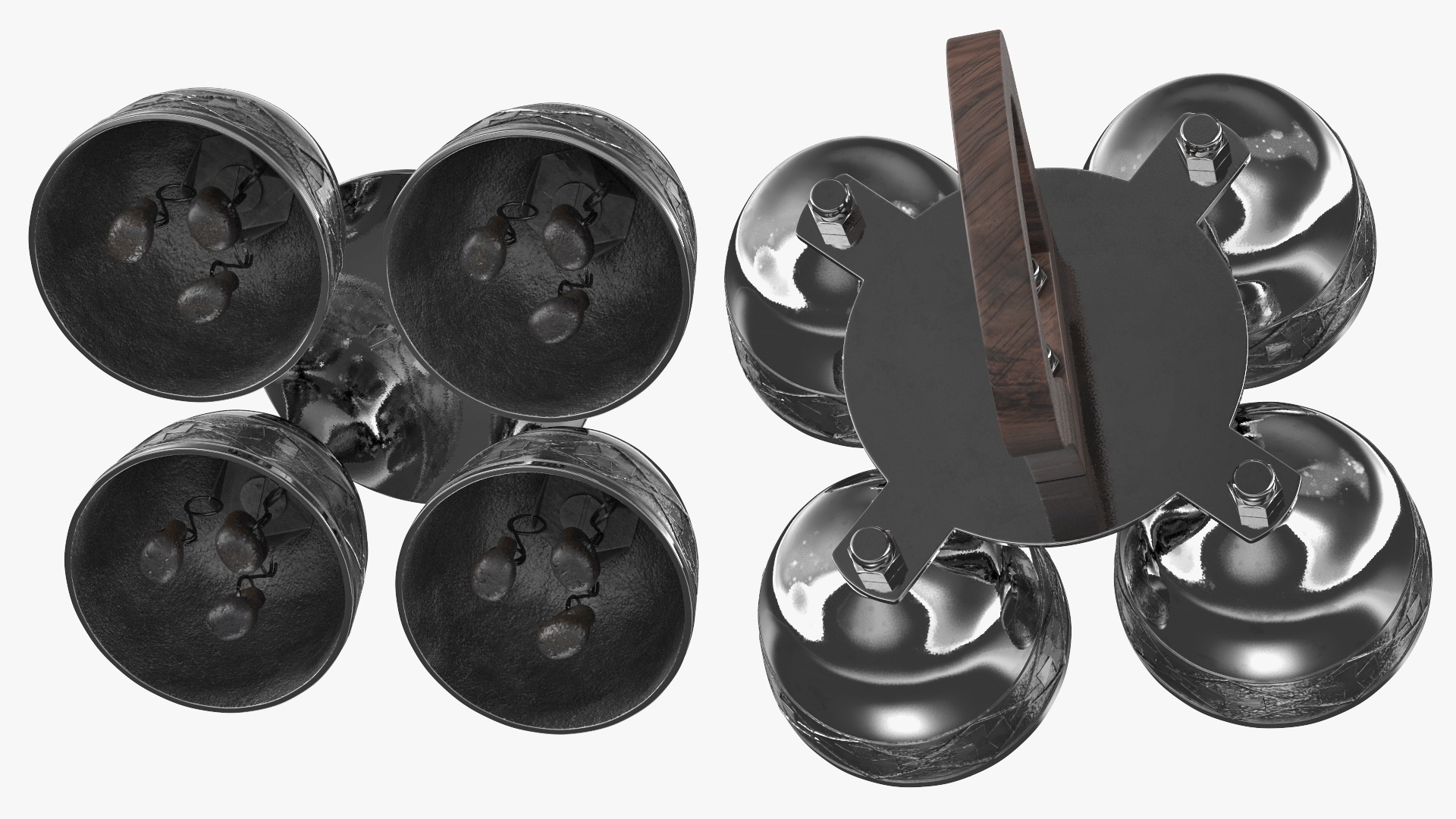 3D model Silver Liturgical Altar Bell with Wood Handle