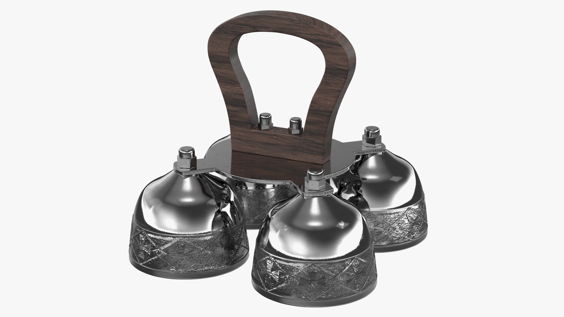 3D model Silver Liturgical Altar Bell with Wood Handle