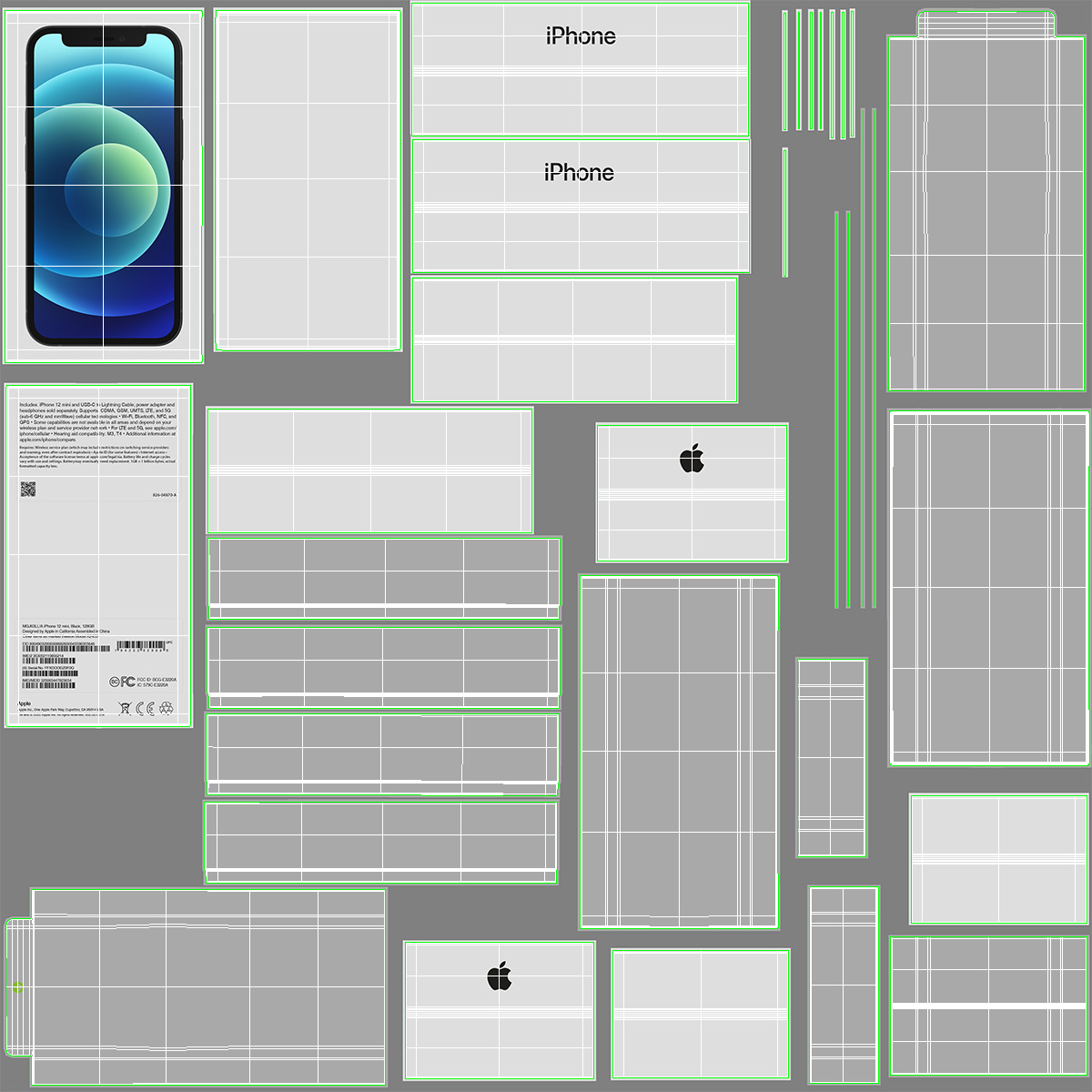 iPhone 12 mini Box Black 3D model