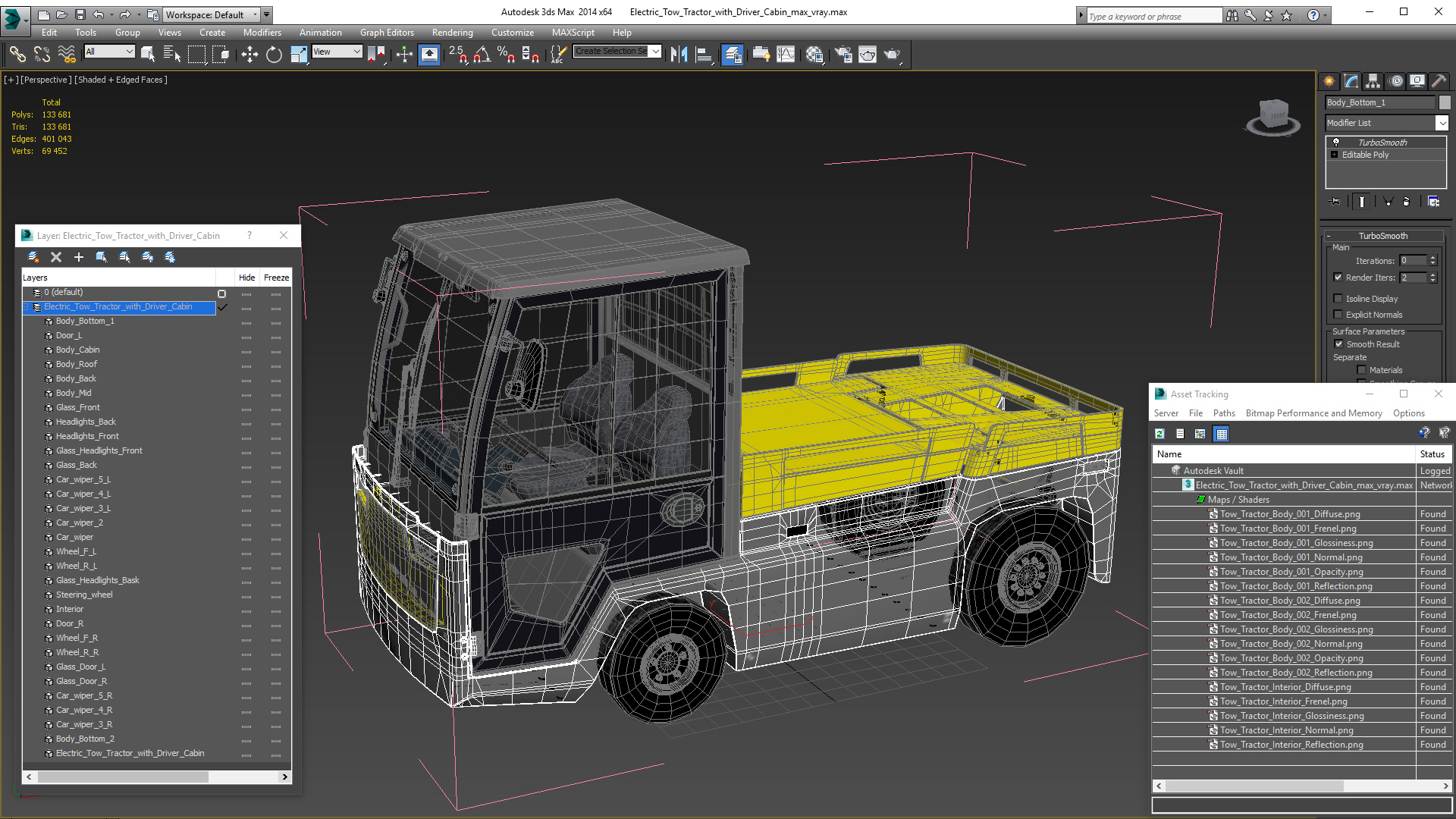 3D Electric Tow Tractor with Driver Cabin model