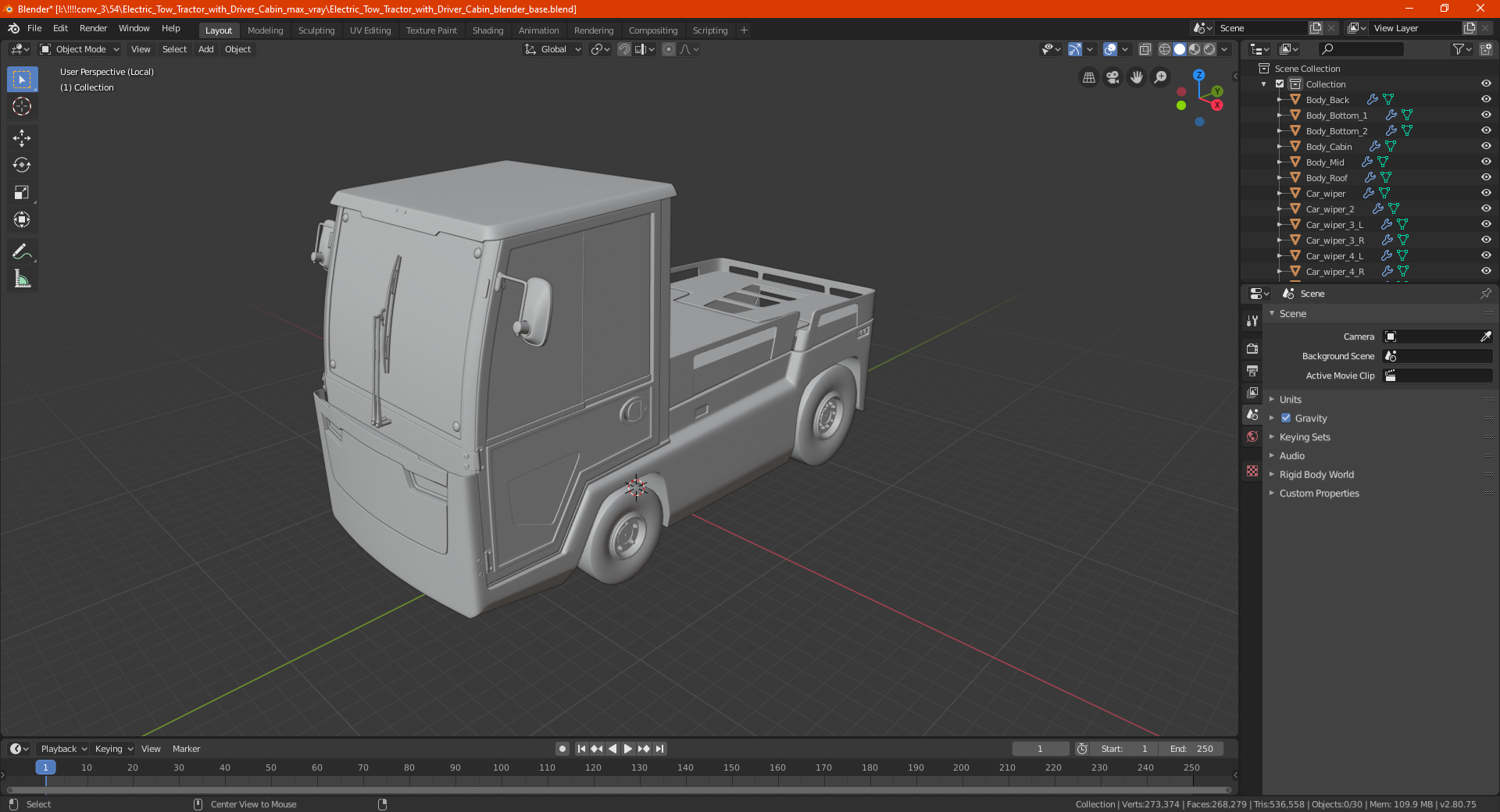3D Electric Tow Tractor with Driver Cabin model