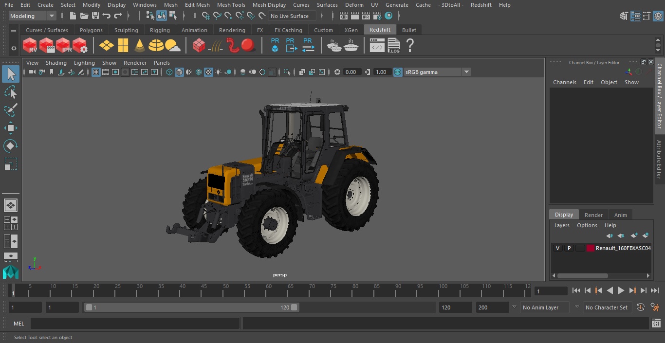 Renault 160-94 Wheel Tractor Clean 3D model