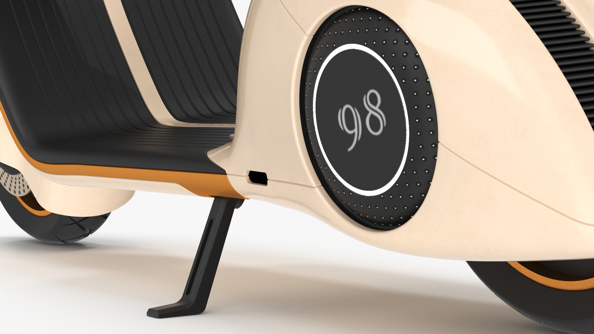 3D Concept Beige Electric Scooter Vespa 98 Lights On Rigged