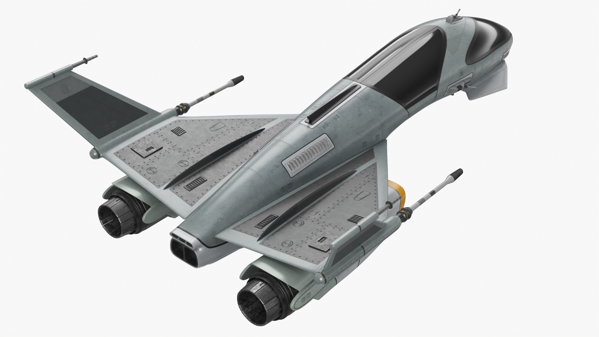 3D model Futuristic Fighter Spaceship Rigged
