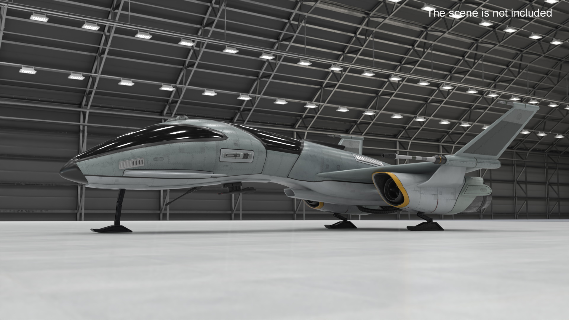 3D model Futuristic Fighter Spaceship Rigged