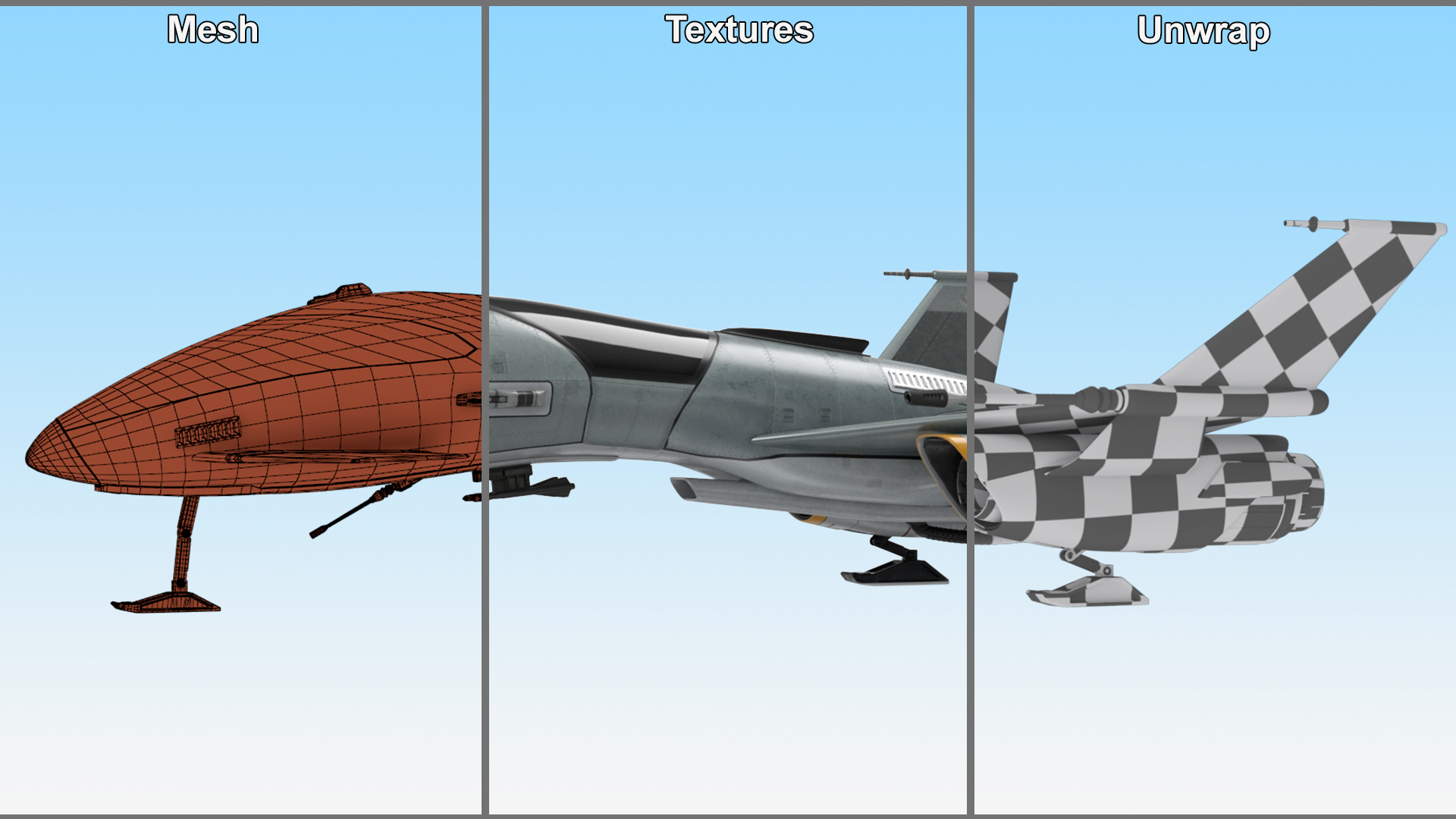 3D model Futuristic Fighter Spaceship Rigged