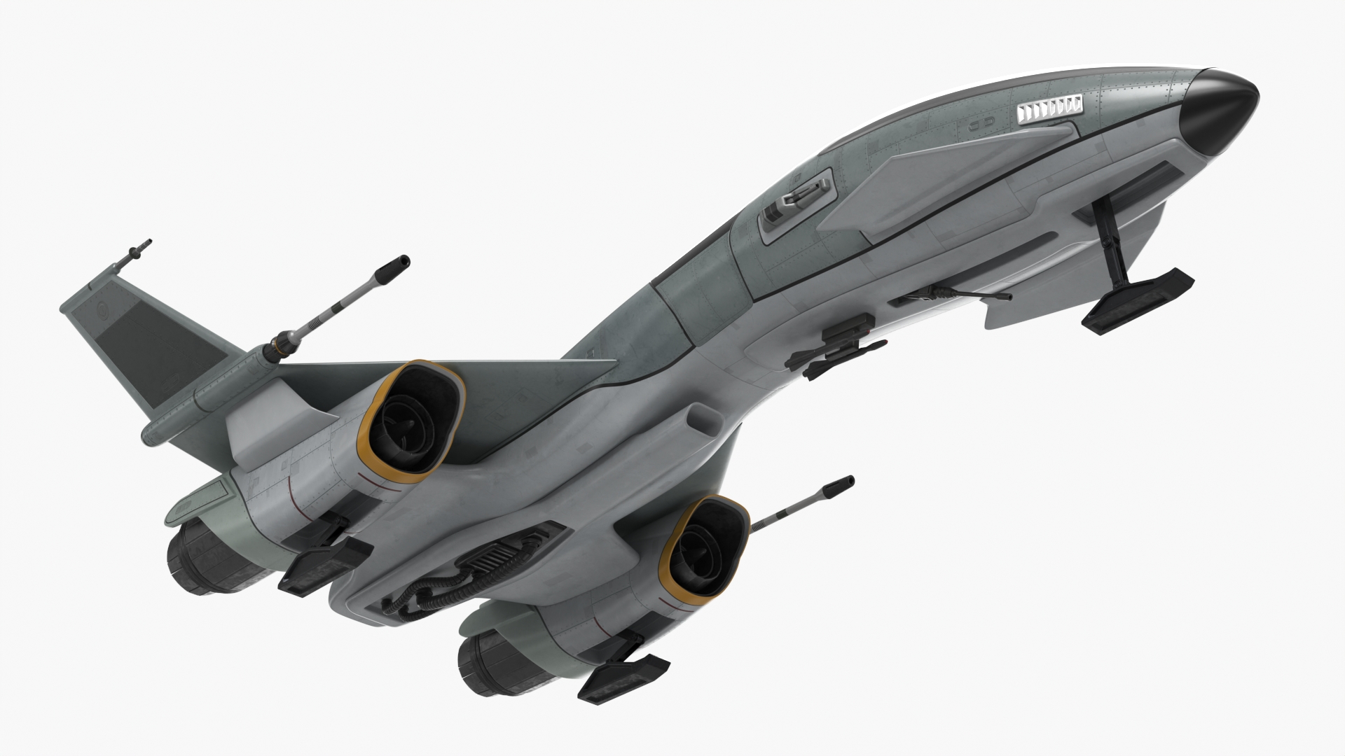 3D model Futuristic Fighter Spaceship Rigged