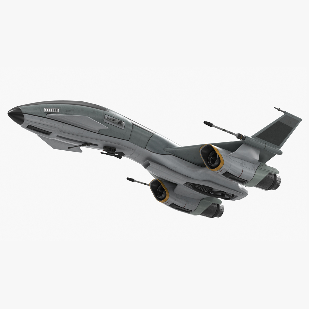 3D model Futuristic Fighter Spaceship Rigged