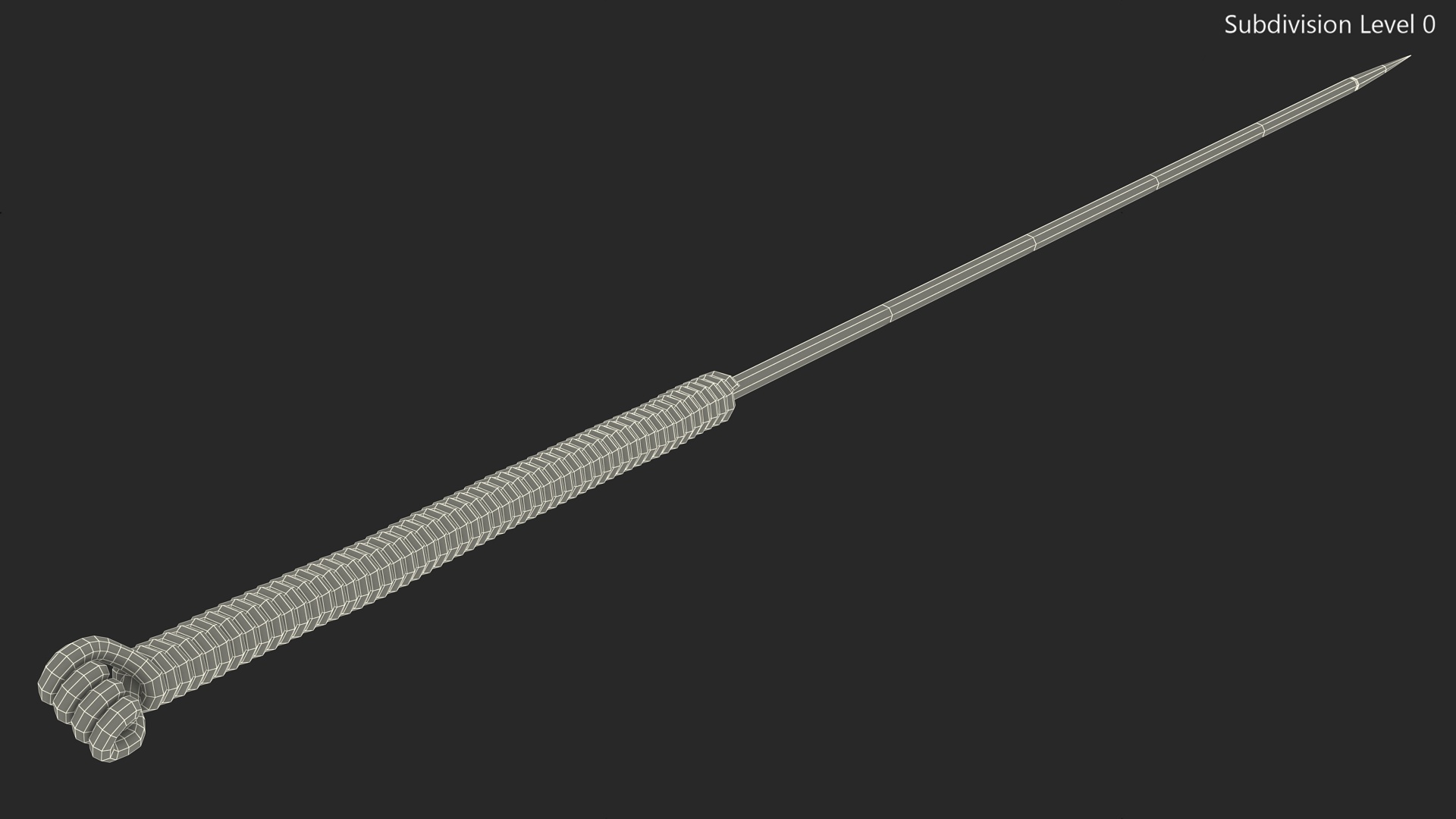 3D Long Acupuncture Needle Gold model