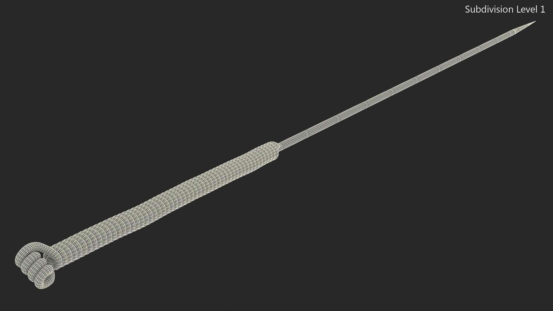 3D Long Acupuncture Needle Gold model
