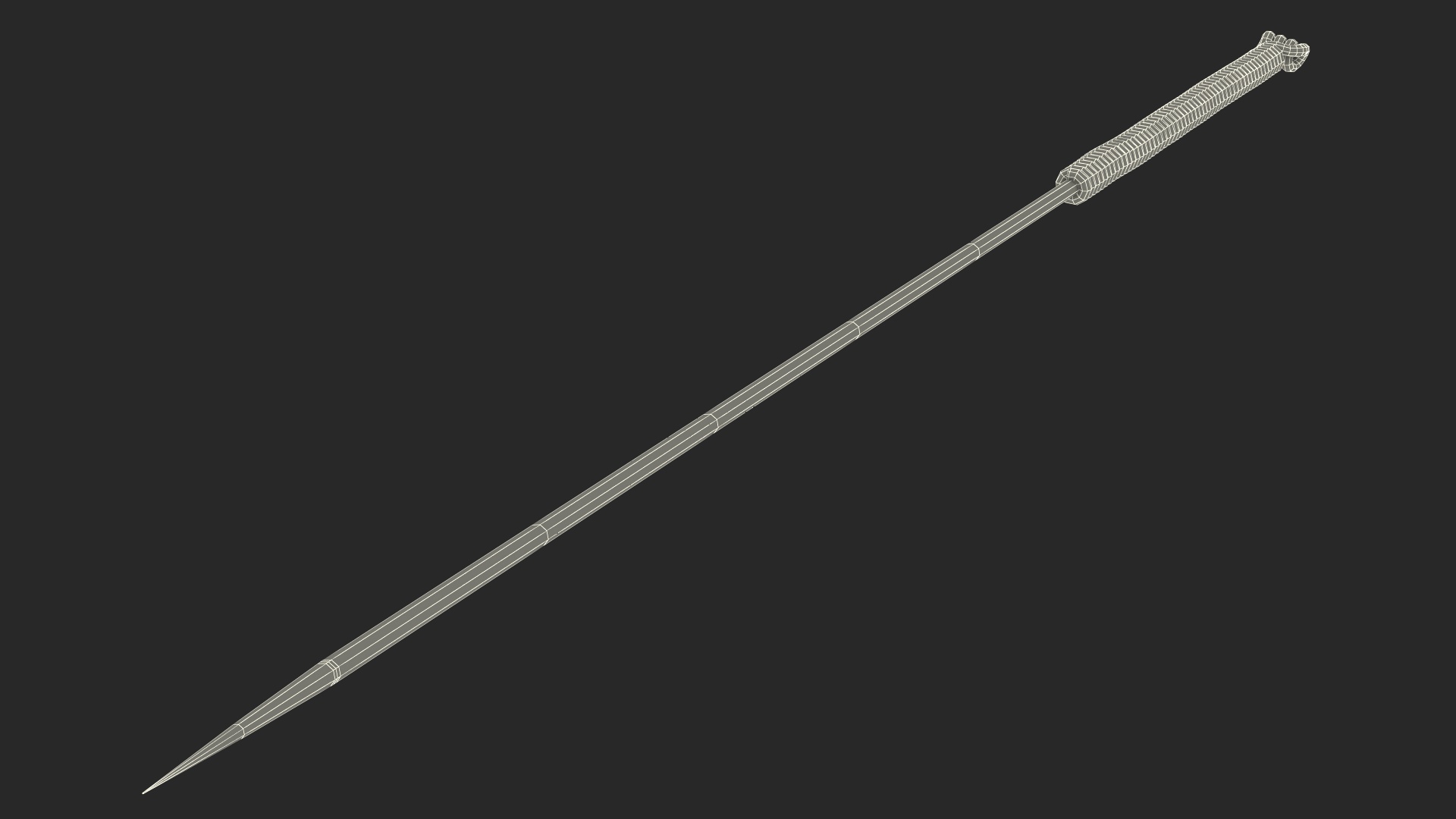 3D Long Acupuncture Needle Gold model