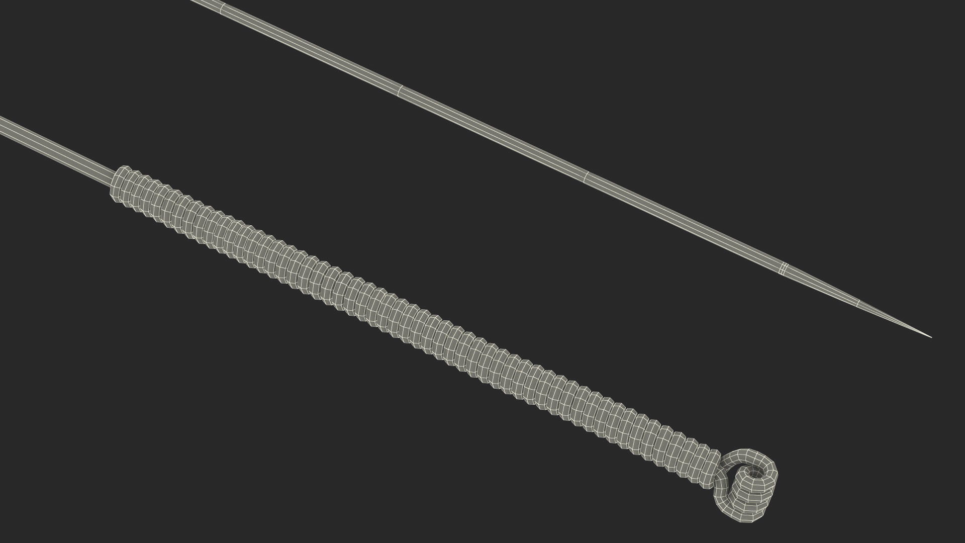 3D Long Acupuncture Needle Gold model