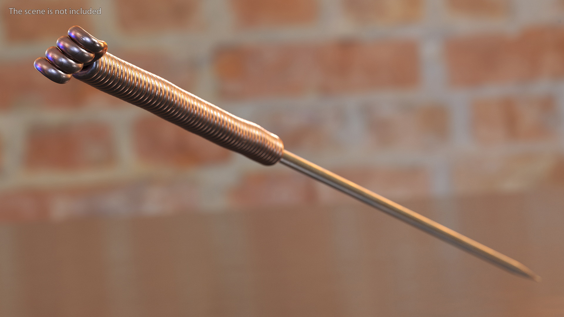 3D Long Acupuncture Needle Gold model