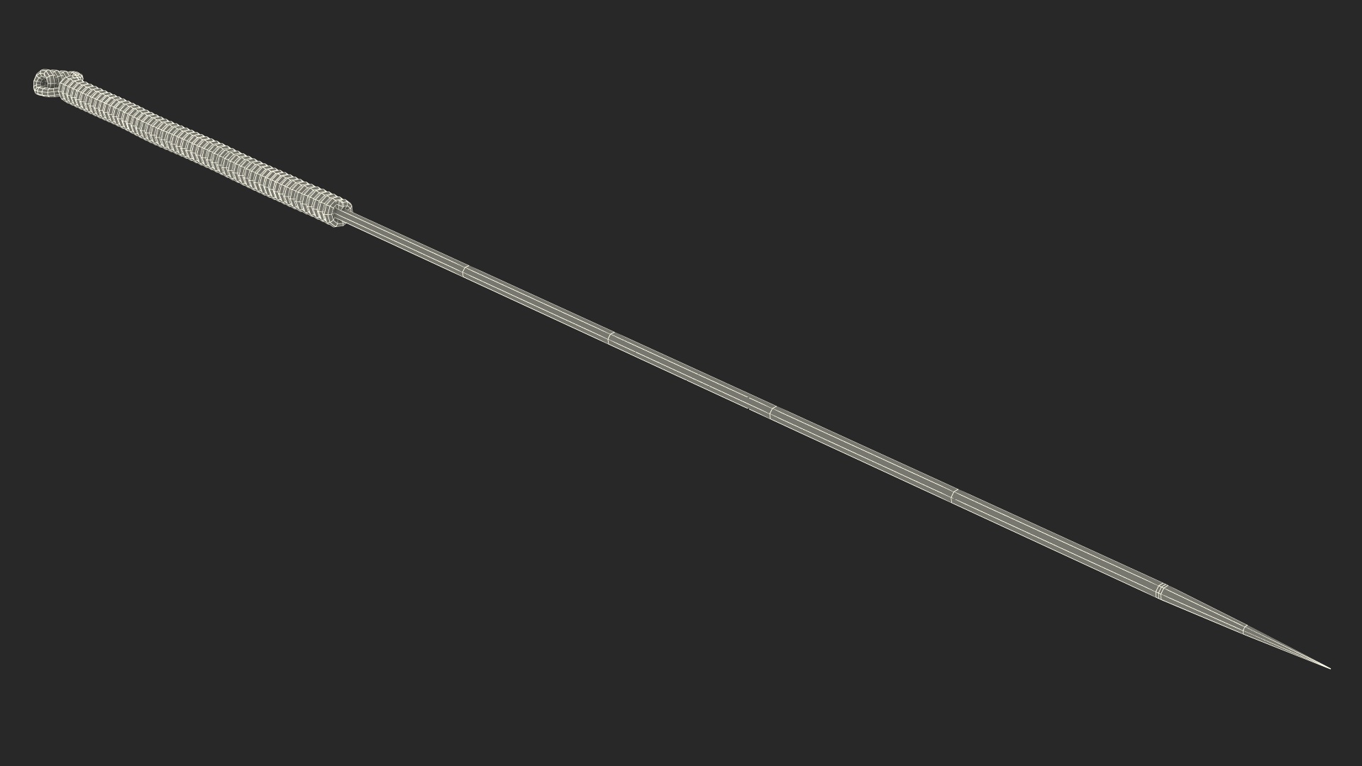 3D Long Acupuncture Needle Gold model