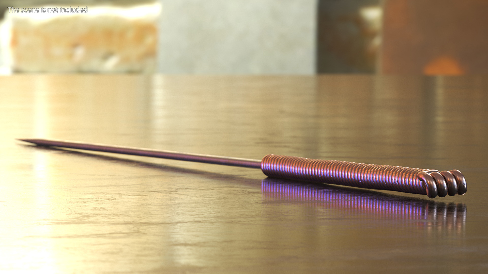 3D Long Acupuncture Needle Gold model