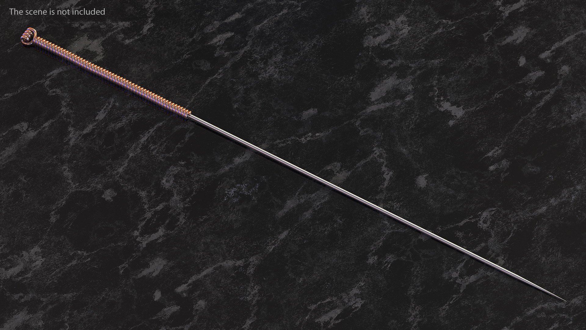 3D Long Acupuncture Needle Gold model