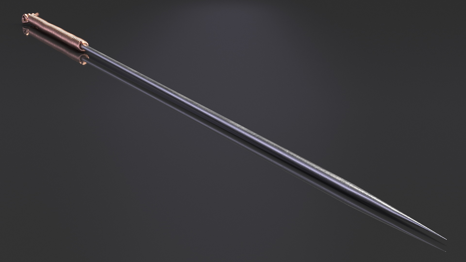 3D Long Acupuncture Needle Gold model