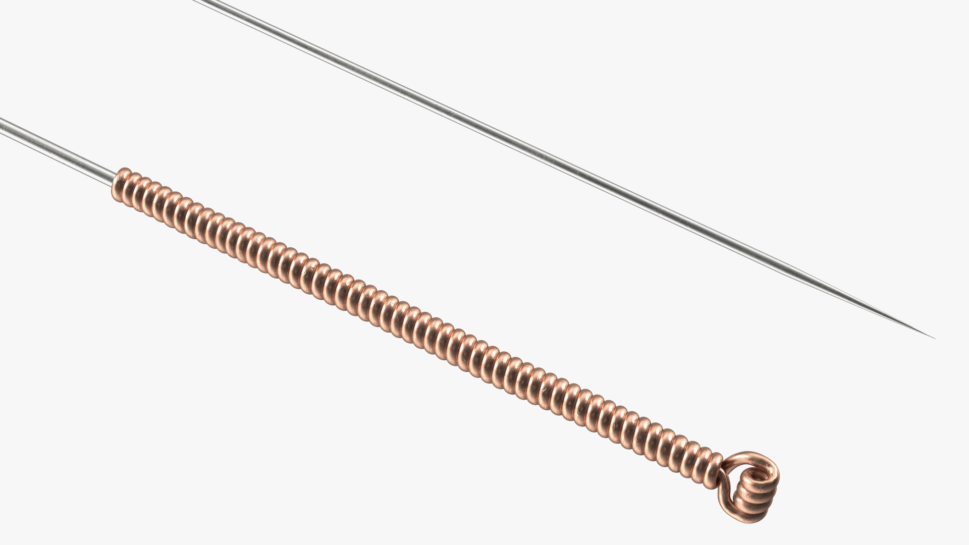 3D Long Acupuncture Needle Gold model