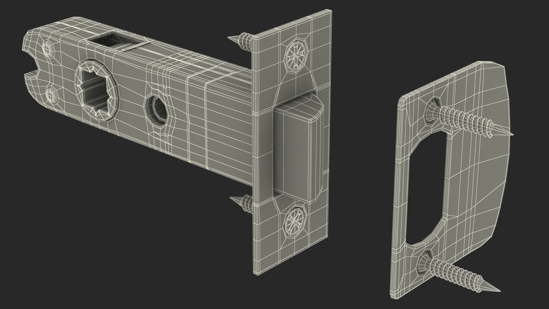 3D model Passage Door Lock with Handle Black