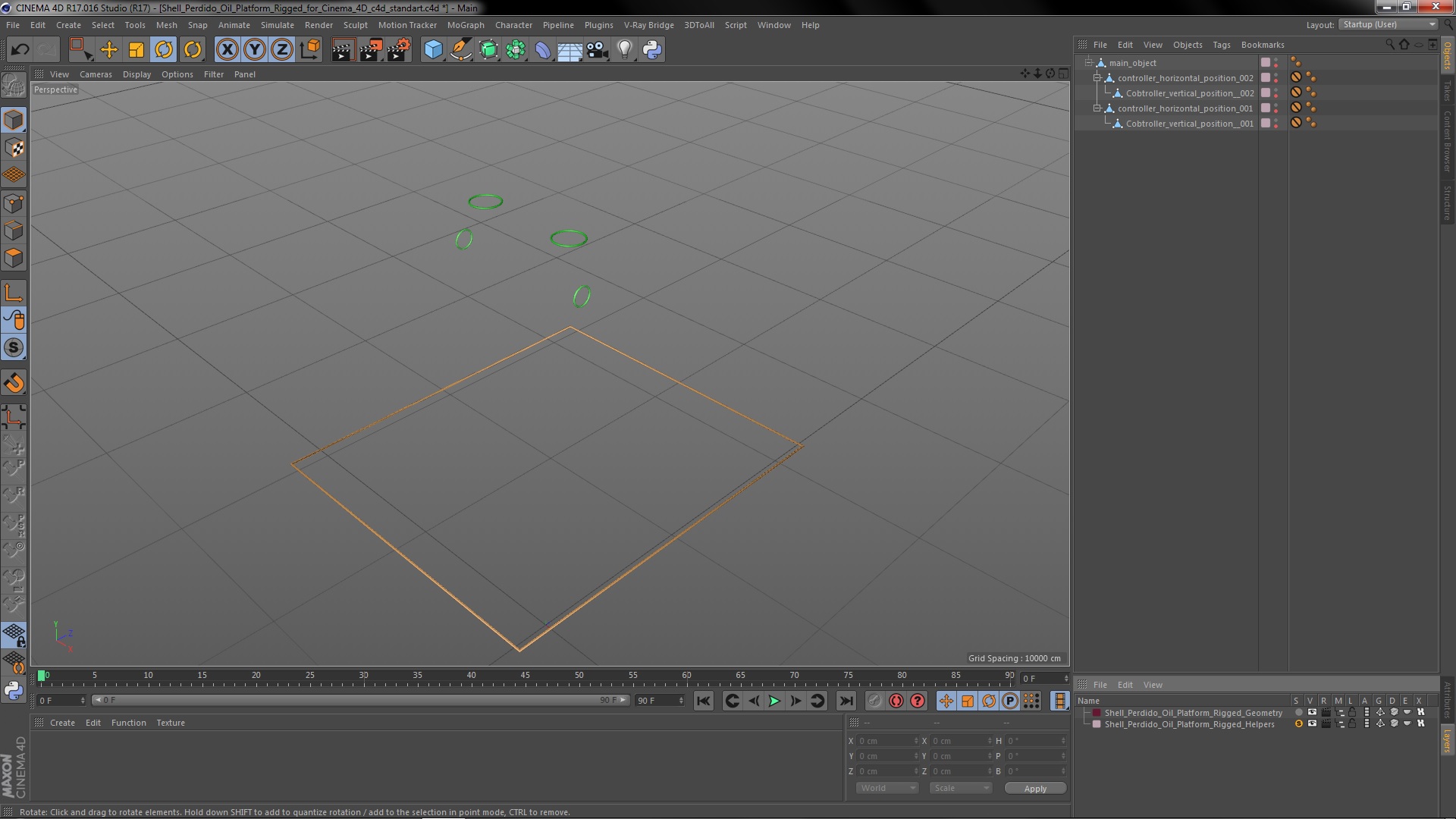 Shell Perdido Oil Platform Rigged for Cinema 4D 3D