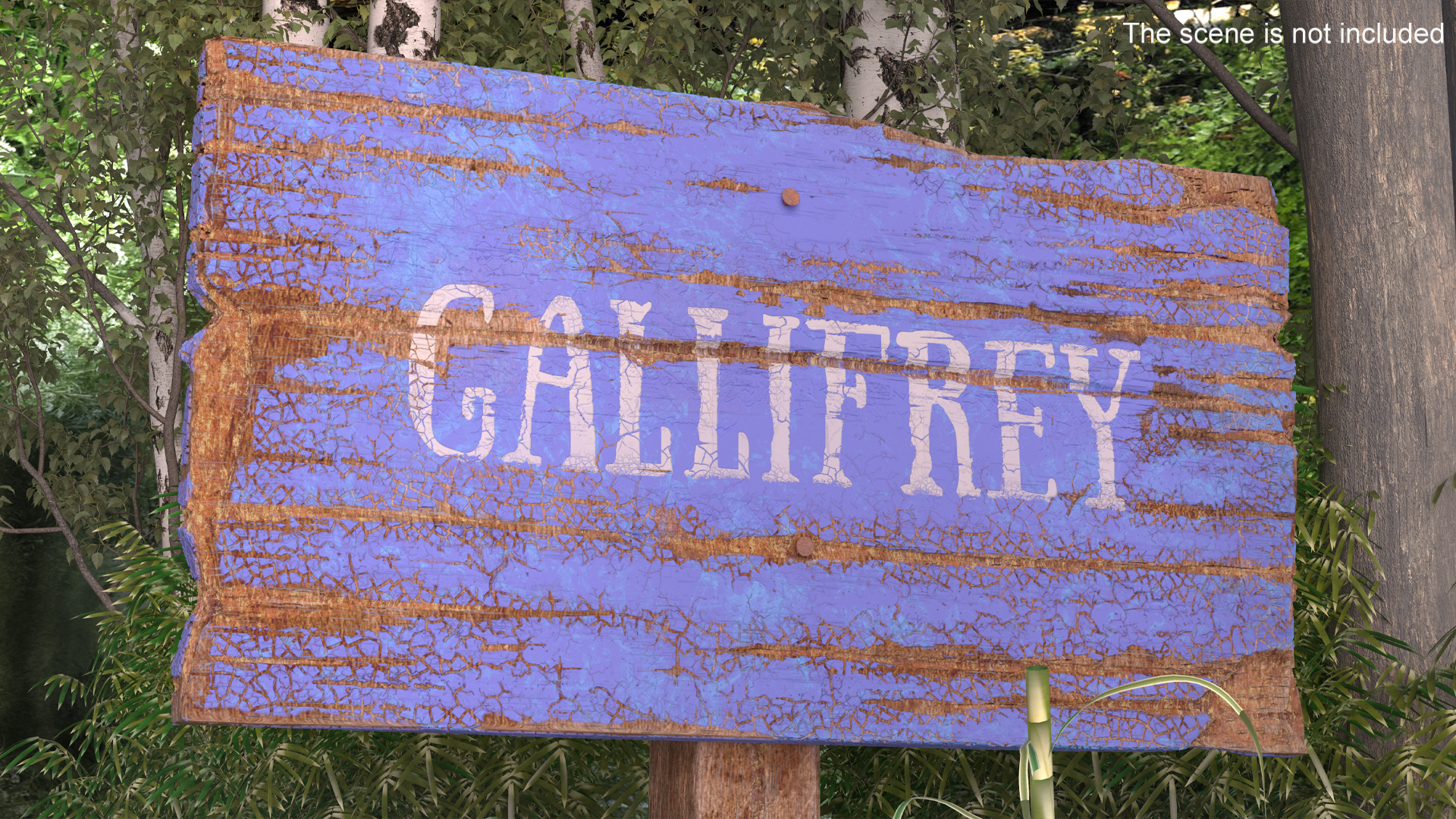 Old Rustic Wooden Road Sign 3D