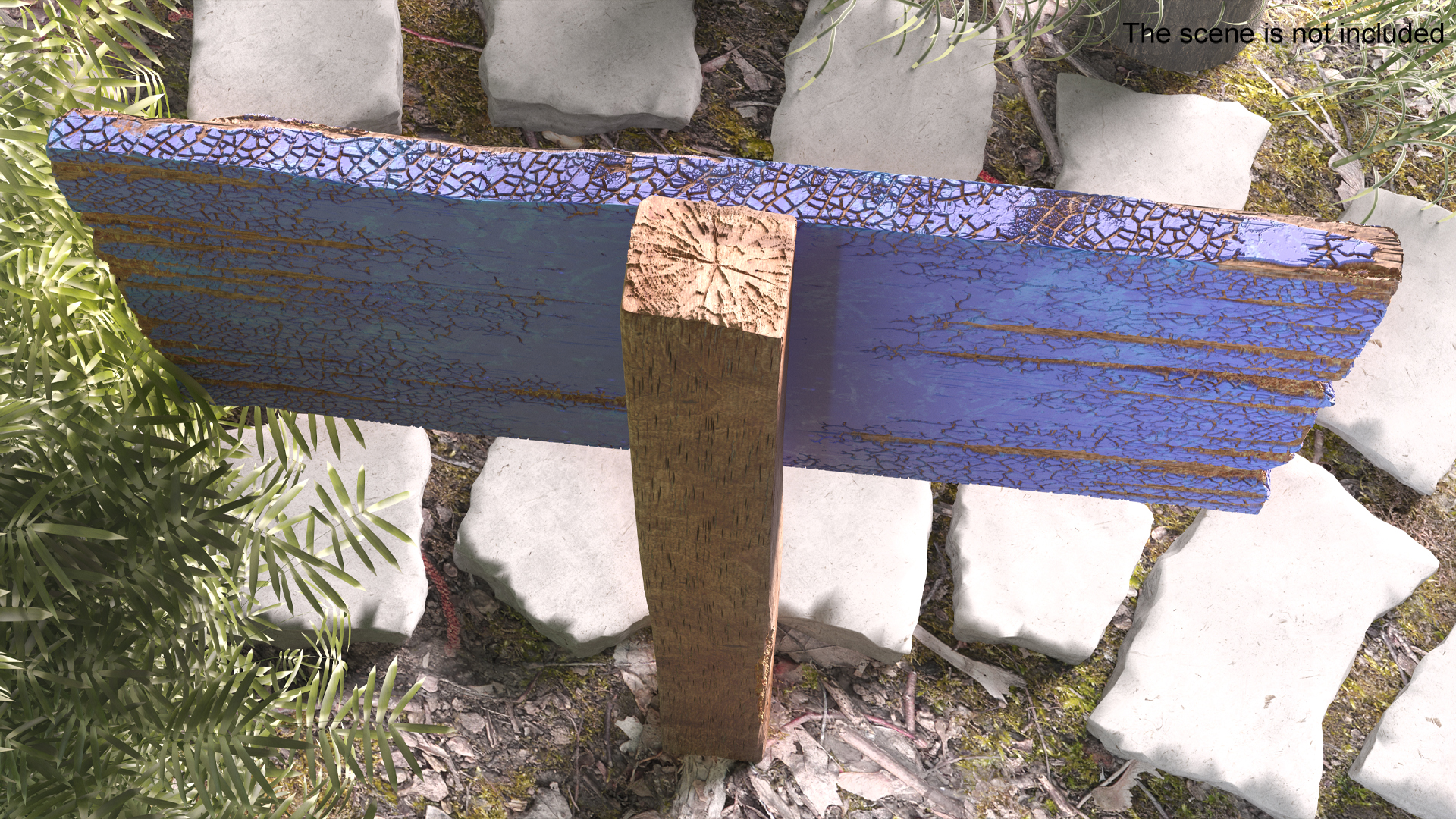 Old Rustic Wooden Road Sign 3D