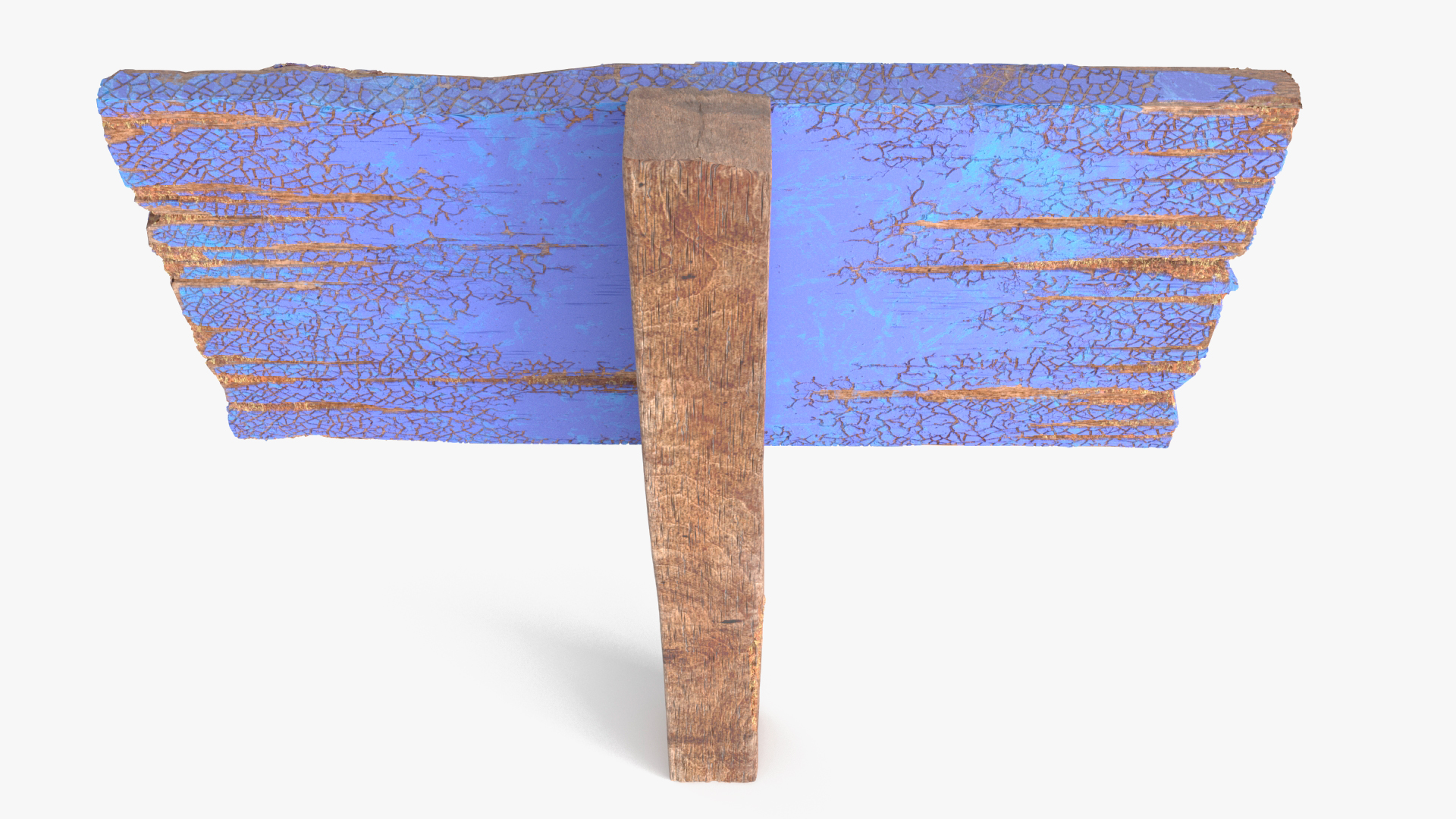 Old Rustic Wooden Road Sign 3D