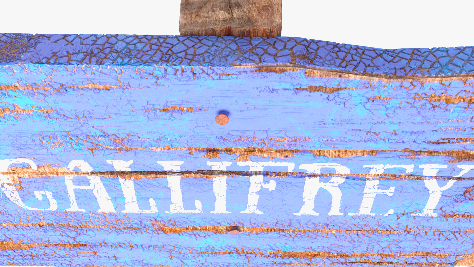 Old Rustic Wooden Road Sign 3D