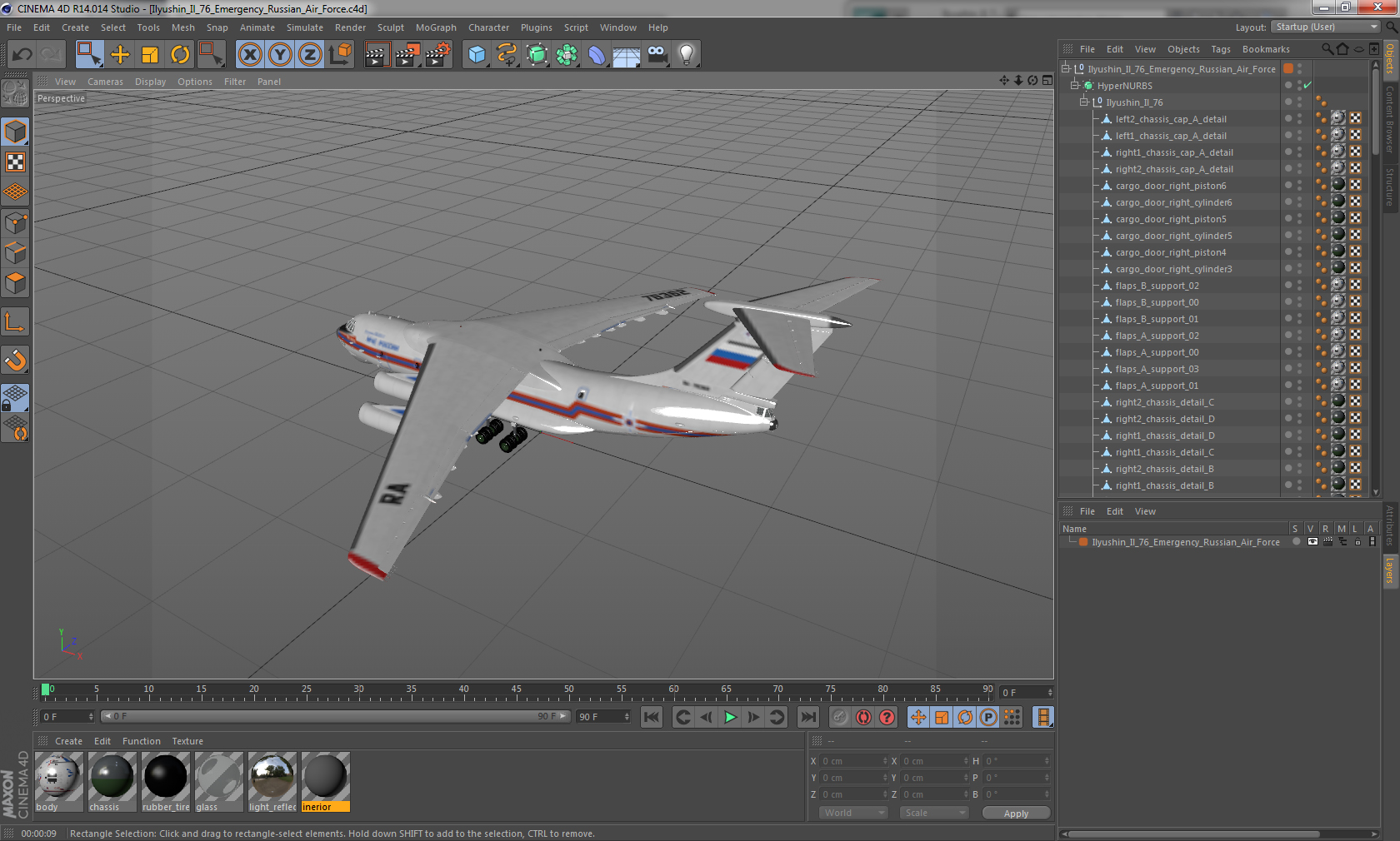 Ilyushin Il 76 Emergency Russian Air Force 3D