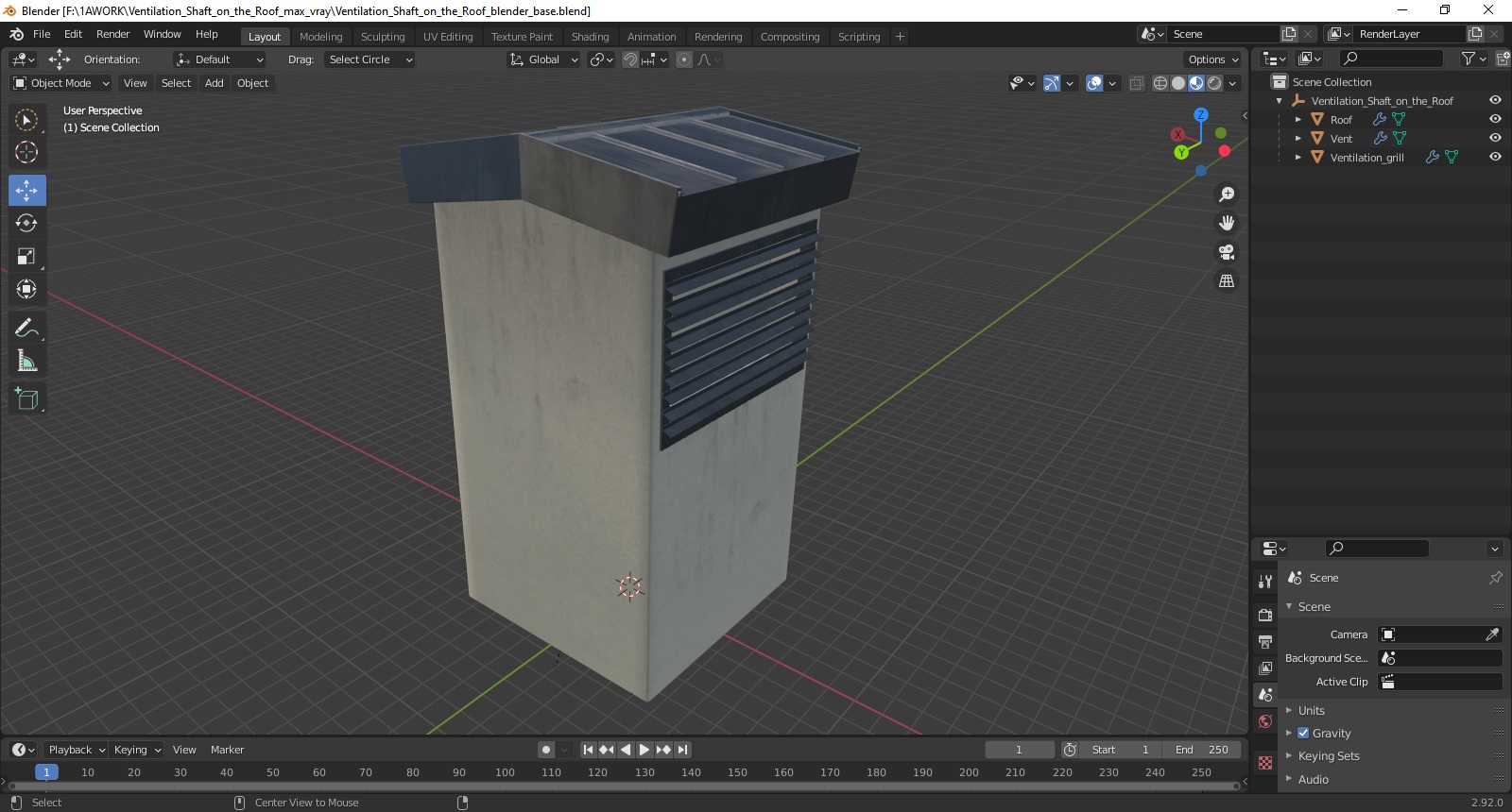 Ventilation Shaft on the Roof 3D model