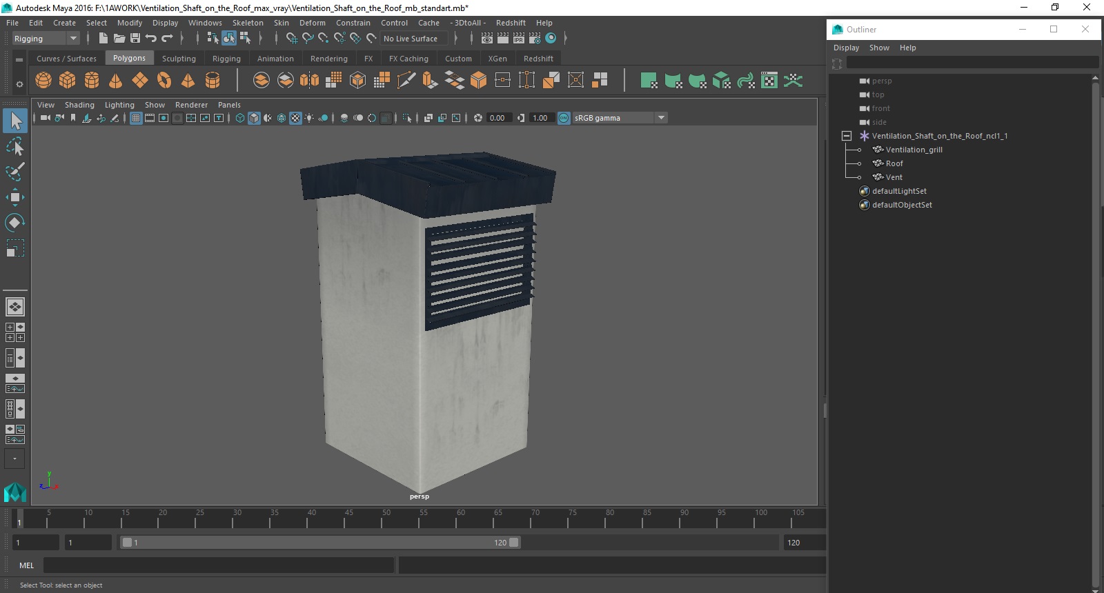 Ventilation Shaft on the Roof 3D model