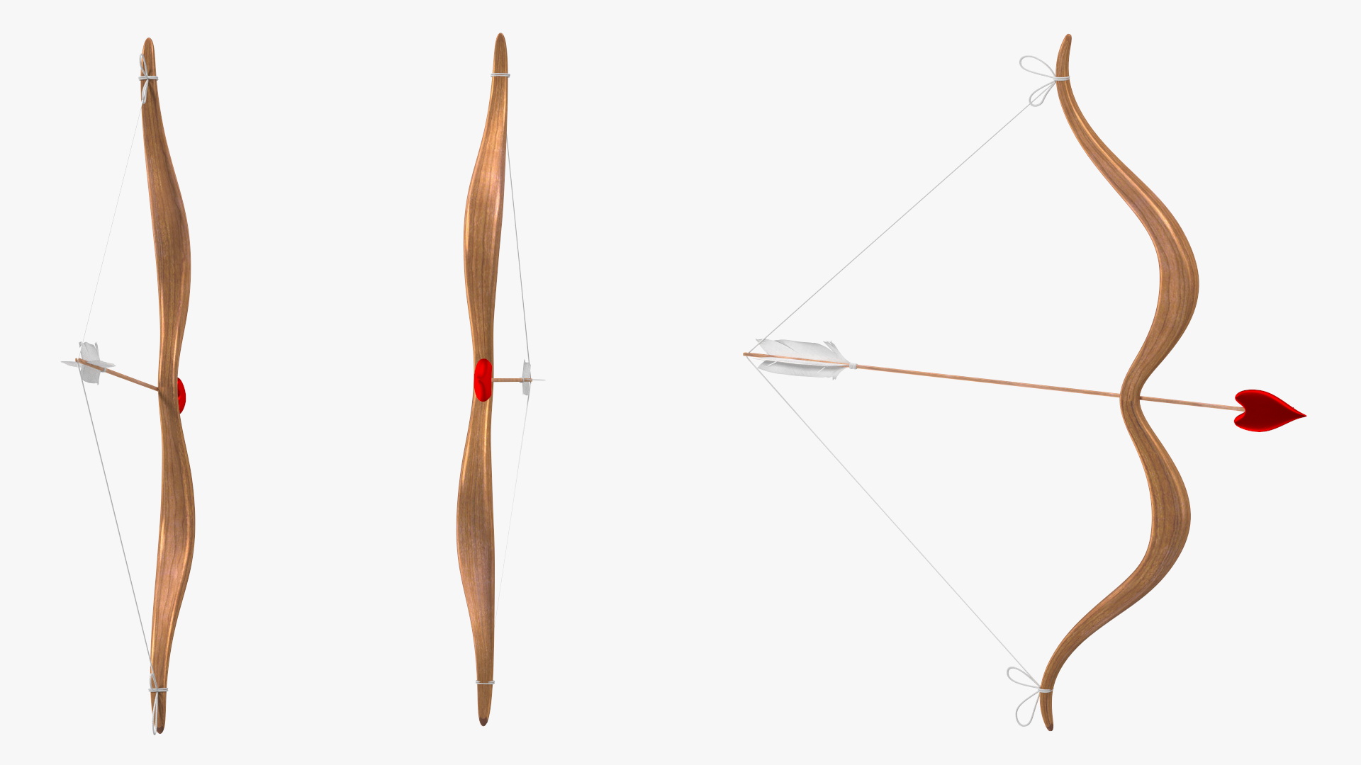 3D model Bow and Arrow with the String Drawn