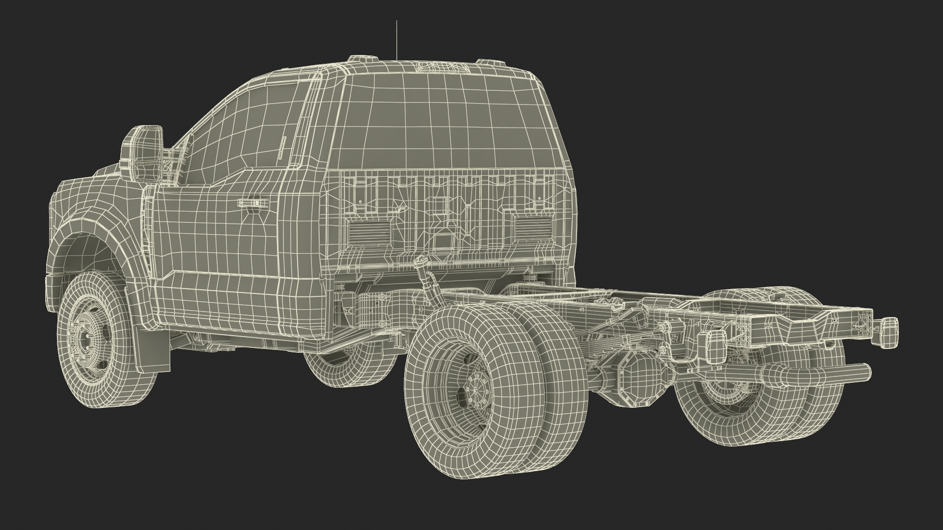 3D Crew Cab 2023 Ford Super Duty F-550 Lariat Bare Chassis White
