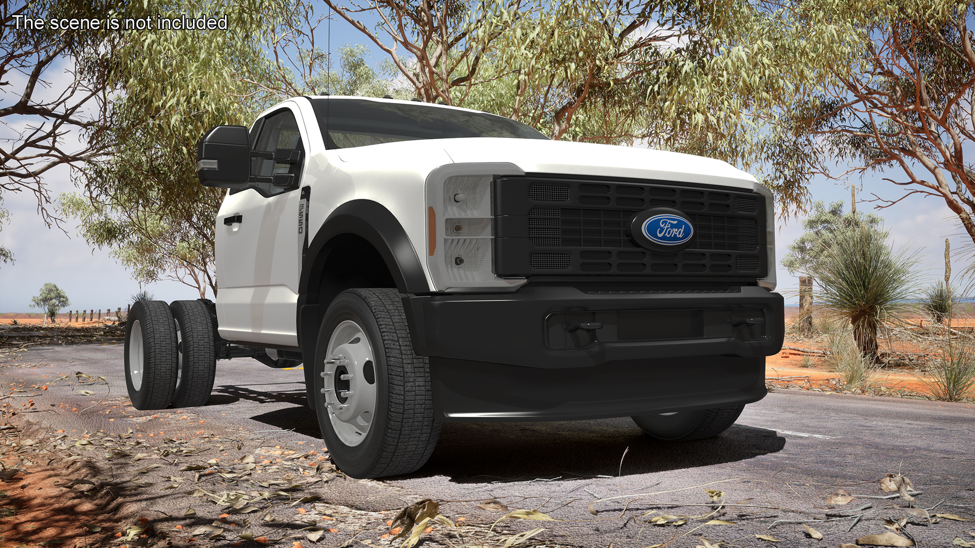 3D Crew Cab 2023 Ford Super Duty F-550 Lariat Bare Chassis White