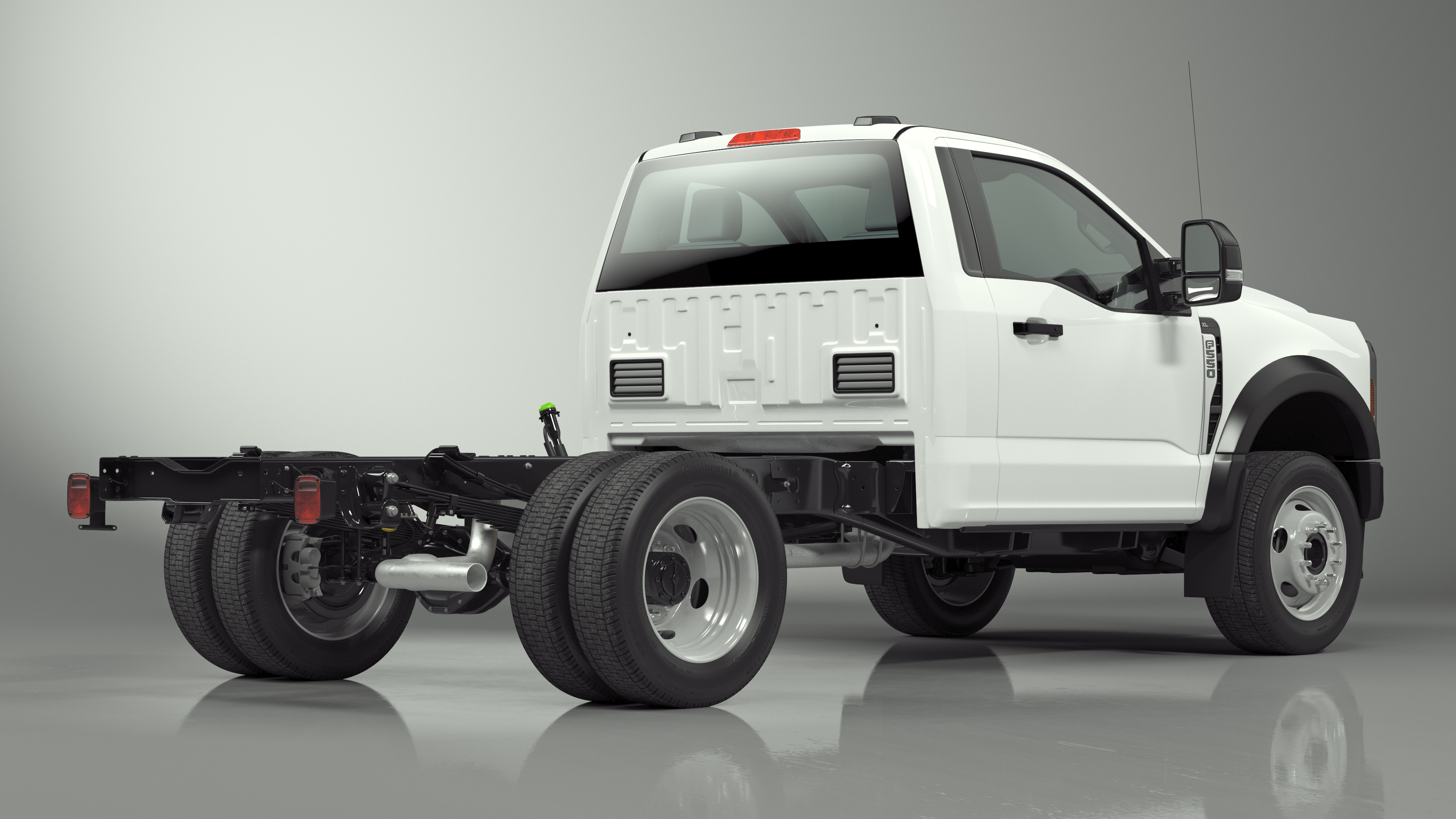 3D Crew Cab 2023 Ford Super Duty F-550 Lariat Bare Chassis White