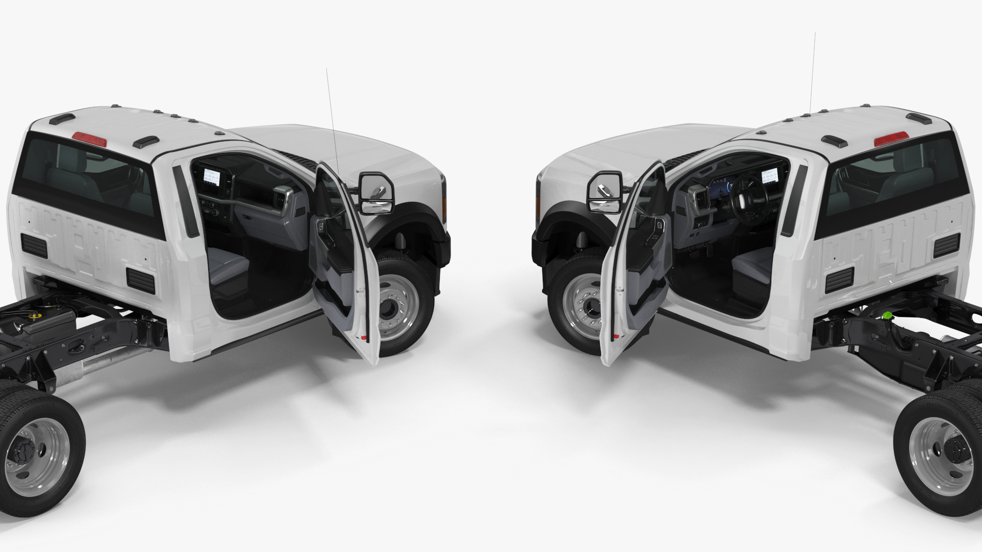 3D Crew Cab 2023 Ford Super Duty F-550 Lariat Bare Chassis White
