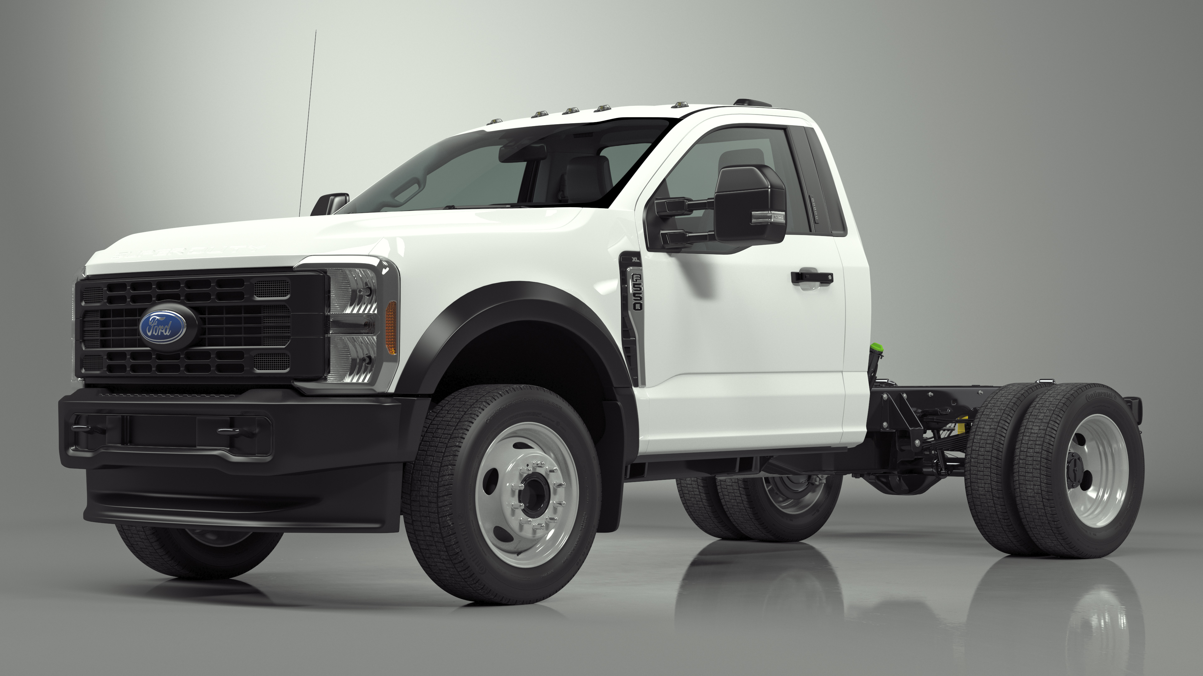 3D Crew Cab 2023 Ford Super Duty F-550 Lariat Bare Chassis White