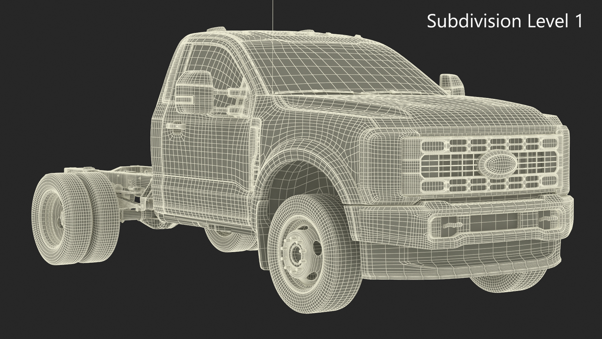 3D Crew Cab 2023 Ford Super Duty F-550 Lariat Bare Chassis White