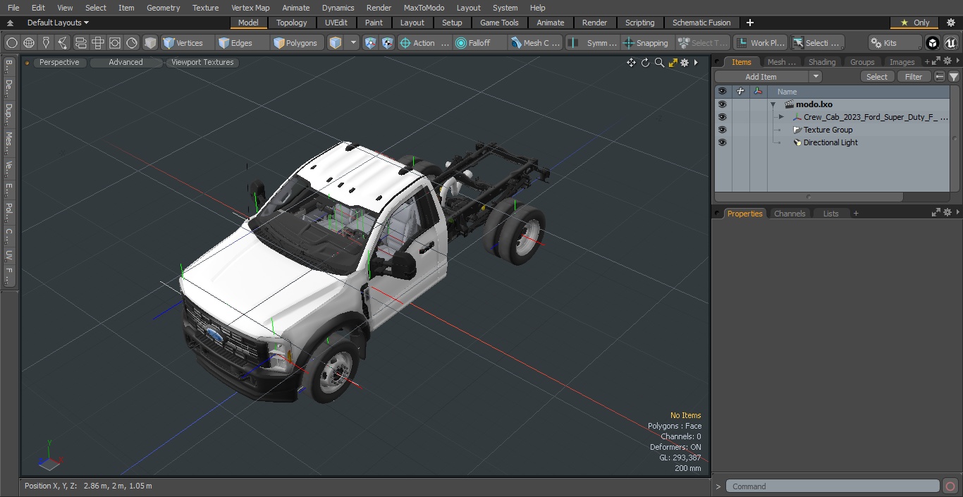3D Crew Cab 2023 Ford Super Duty F-550 Lariat Bare Chassis White