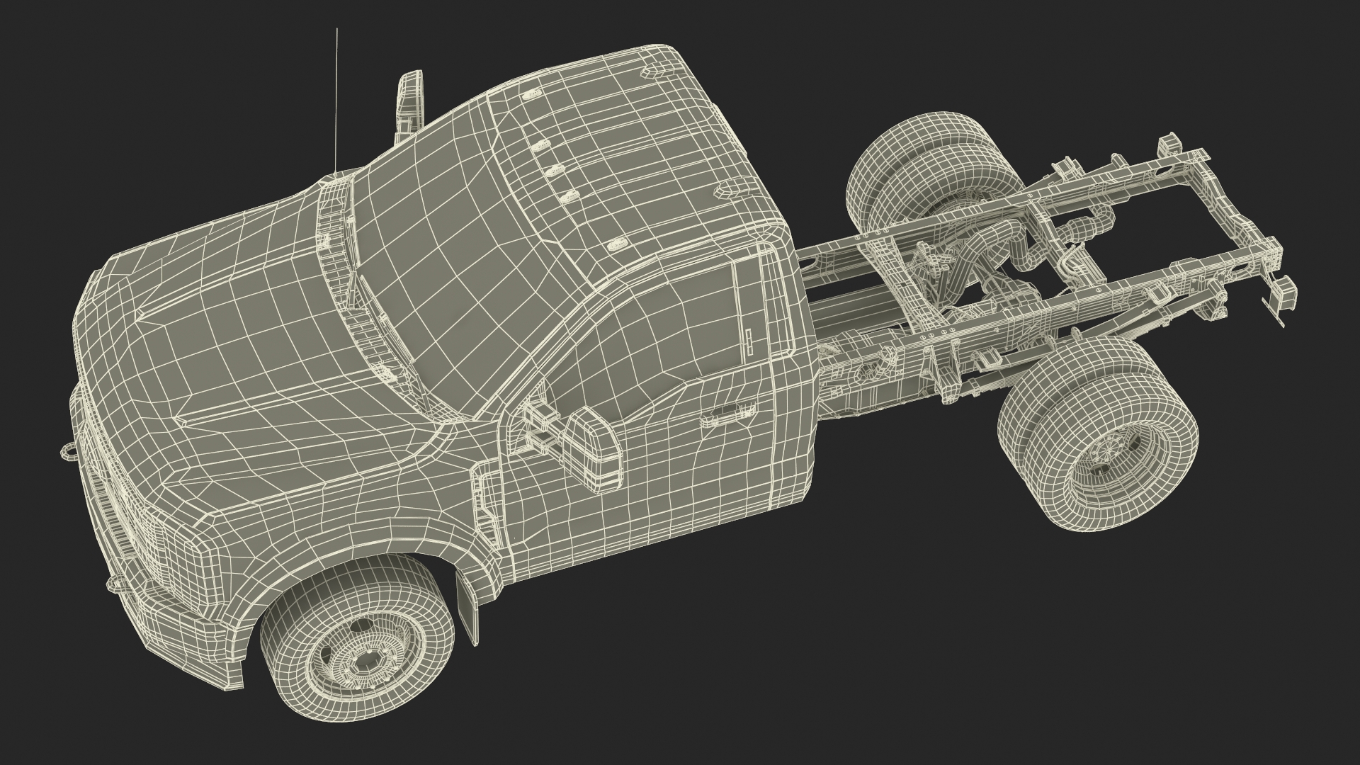 3D Crew Cab 2023 Ford Super Duty F-550 Lariat Bare Chassis White