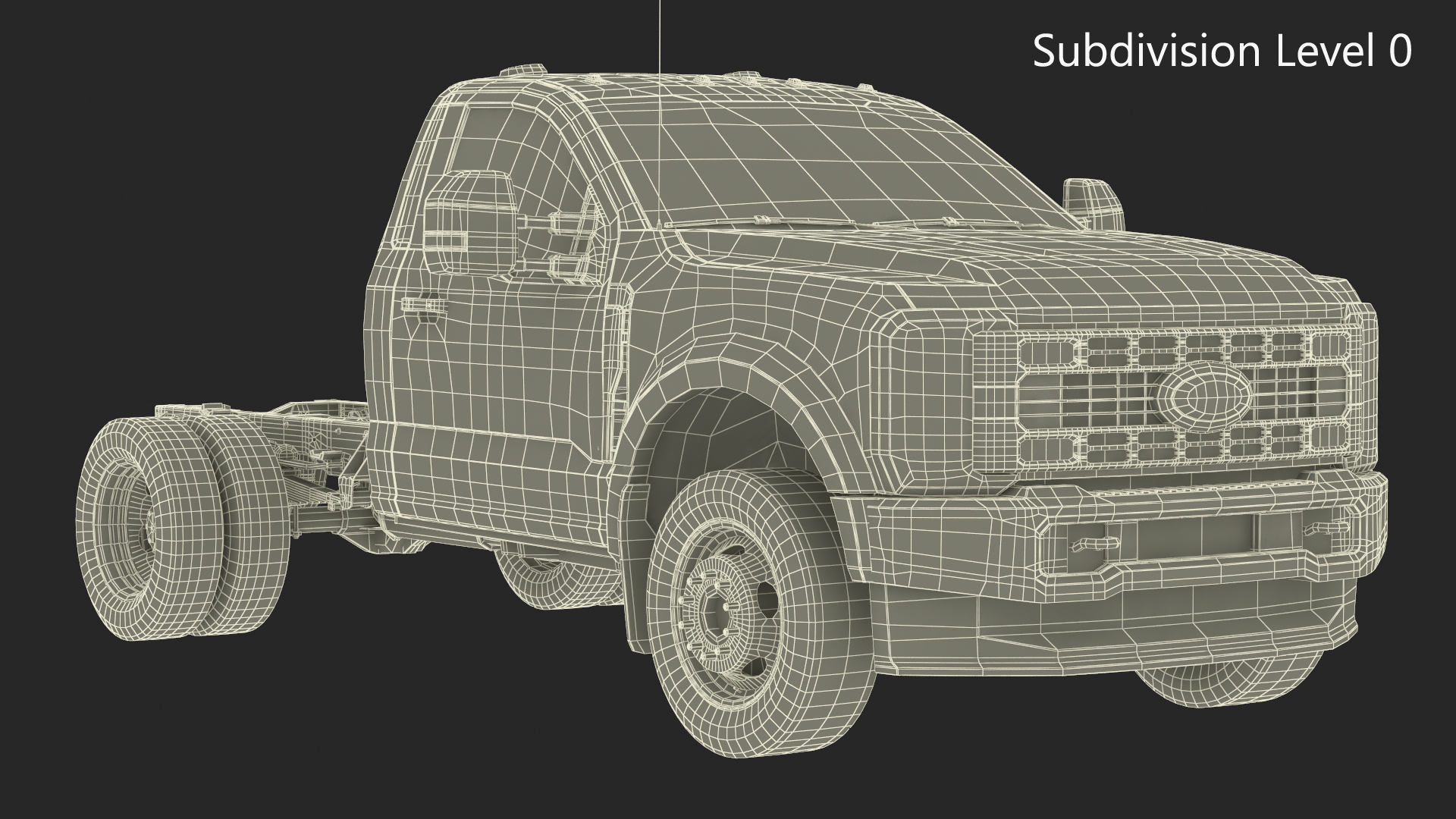 3D Crew Cab 2023 Ford Super Duty F-550 Lariat Bare Chassis White