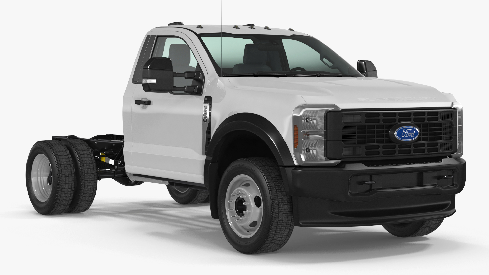 3D Crew Cab 2023 Ford Super Duty F-550 Lariat Bare Chassis White